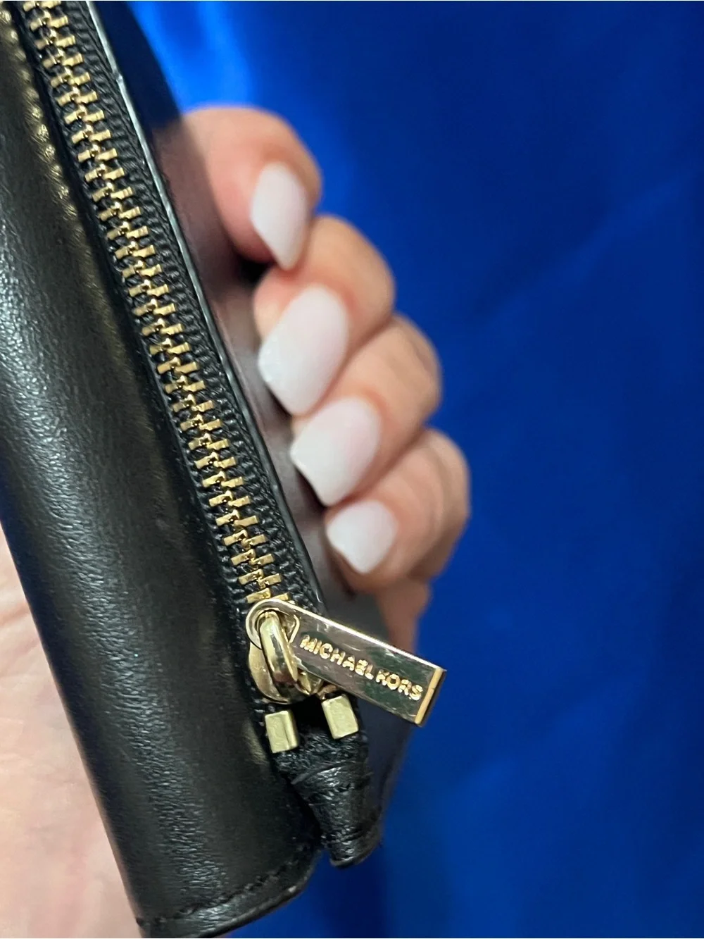 Michael Kors Black Leather Wallet with Gold Lock